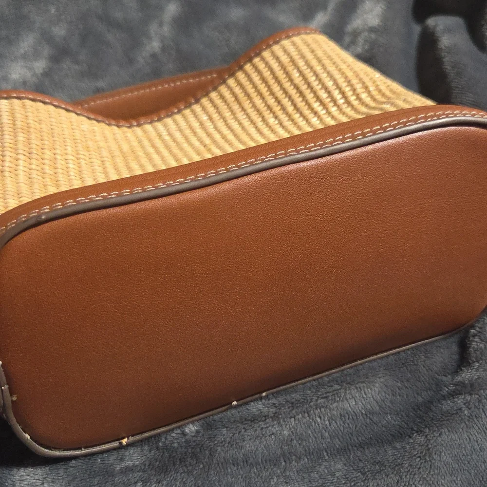 Mango Raffia Effect Bucket Bag - Picture 3 of 10